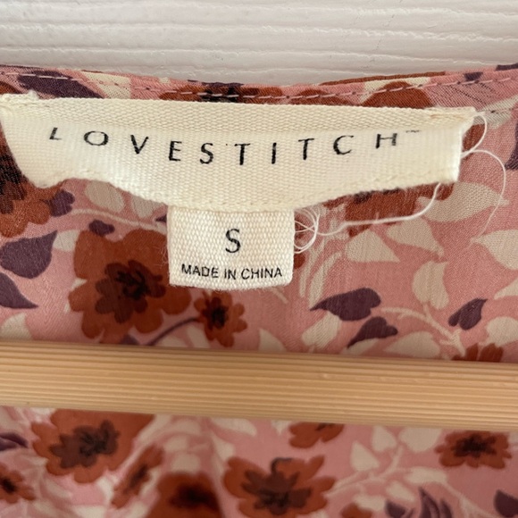 Floral midi flutter sleeves pink dress size S - Picture 4 of 4